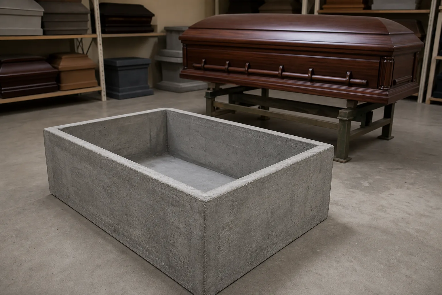 Is the concrete box under the casket required by law, or by the cemetery?
